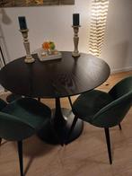 Eethoek met 4 stoelen, Huis en Inrichting, Tafels | Eettafels, Ophalen, Modern, industrieel, Rond, 50 tot 100 cm