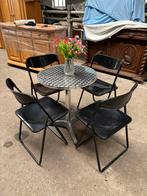 Bistrotafeltje en 4 stoelen, Ophalen of Verzenden, Zo goed als nieuw, 2 zitplaatsen