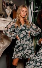 Freebird overslagjurk groen zwart wit maat L, Kleding | Dames, Jumpsuits, Ophalen of Verzenden, Zo goed als nieuw, Groen