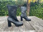 Leren laarzen Sacha maat 39, Zwart, Ophalen of Verzenden, Zo goed als nieuw, Schoenen met hoge hakken