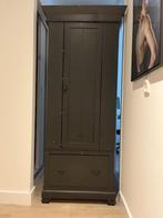 Brocante 1-deurs linnen- of keukenkast zwart gelakt, Ophalen