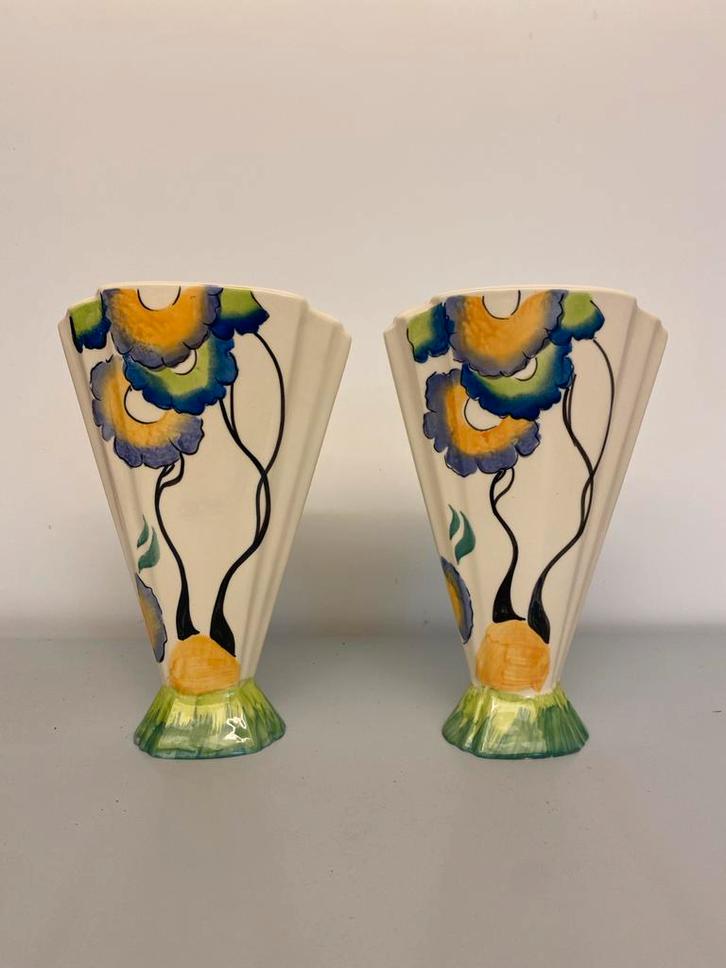 Art Deco Clarice Cliff Stijl vazen, Antiek en Kunst, Antiek | Vazen, Ophalen