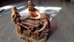 Vintage Capodimonte Stijl Beeld - De Valsspelers, Ophalen of Verzenden