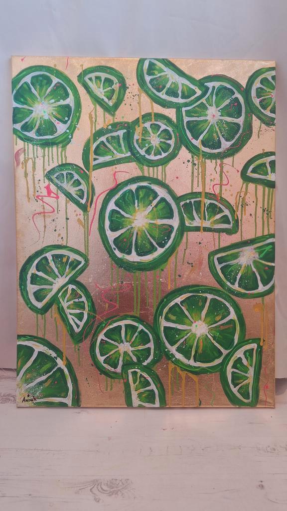 Schilderij met bladgoud - 60x80 cm, Antiek en Kunst, Kunst | Schilderijen | Klassiek, Ophalen of Verzenden