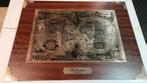 Vintage Wereldkaart & Schip Plaat, Antiek en Kunst, Kunst | Etsen en Gravures, Ophalen of Verzenden