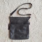 Leren schouder tas zwart/ antracietgrijs 38x33 cm, Ophalen of Verzenden, Zo goed als nieuw, Zwart, Schoudertasje