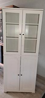 Witte vitrinekast - 181x75x35 cm, Ophalen, Glas, 50 tot 100 cm, Landelijk