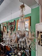 Antieke kroonluchter kristal glas groot koninklijk 7 armen, Ophalen