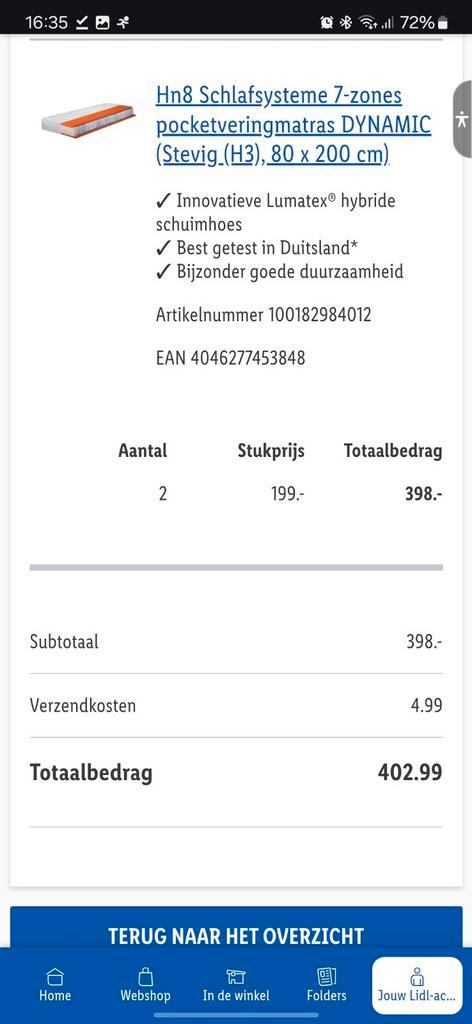 Tk 2 z.g.a.n. 7 zone pocketveringmatrassen in de maat 80x200, Huis en Inrichting, Slaapkamer | Matrassen en Bedbodems, Zo goed als nieuw