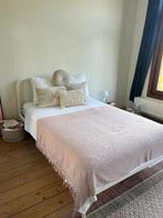 Bedframe + matras + matrasbeschermer 140x200, Ophalen, Gebruikt, Wit, 140 cm