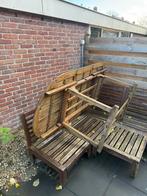 Gratis houten tuintafel op te halen, Tuin en Terras, Tuinsets en Loungesets, Ophalen, Gebruikt, Eettafel, 6 zitplaatsen