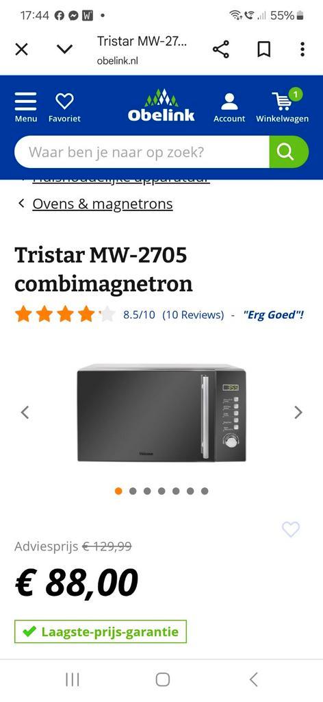 Camping combimagnetron Tristar MW-2705, Caravans en Kamperen, Kampeeraccessoires, Zo goed als nieuw, Ophalen