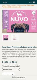 Nuvo super premium adult met verse zalm 1 zak, Dieren en Toebehoren, Dierenvoeding, Ophalen, Hond