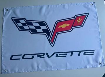 CORVETTE  BANNER 60X90 ZELDZAAM MET BEVESTIGGINGS OGEN beschikbaar voor biedingen