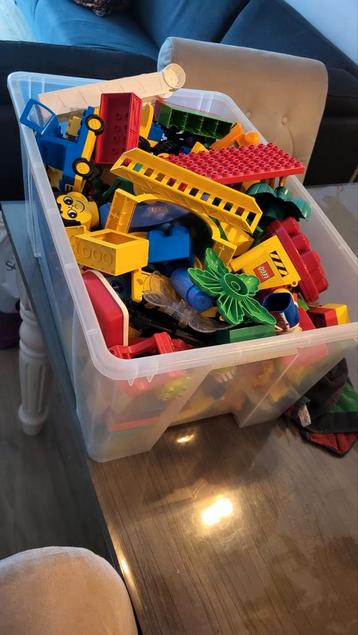 Grote bak met LEGO DUPLO blokken en onderdelen  beschikbaar voor biedingen