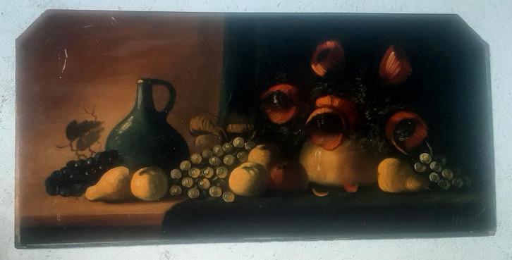 Oud Stilleven Olieverf op Paneel - Restauratie Nodig, Antiek en Kunst, Kunst | Schilderijen | Klassiek, Ophalen