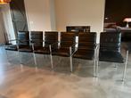 Harvink Design eetkamerstoelen- Zwart Leer - Set van 6, Huis en Inrichting, Stoelen, Ophalen, Zwart, Leer, Zo goed als nieuw