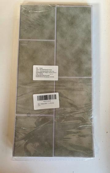 Vinyl tegelsticker 48 stuks - groen 30x15cm beschikbaar voor biedingen