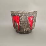 Italiaanse bloempot rood en grijs fat lava Moda Ceramiche, Ophalen of Verzenden