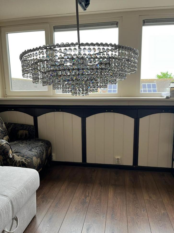 Kristallen lamp, Huis en Inrichting, Lampen | Hanglampen, Gebruikt, 50 tot 75 cm, Overige materialen, Ophalen