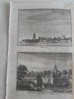 A 27-28 / Buurensche poort en Tiel de Poort  gravure 1745, Antiek en Kunst, Kunst | Etsen en Gravures, Ophalen of Verzenden