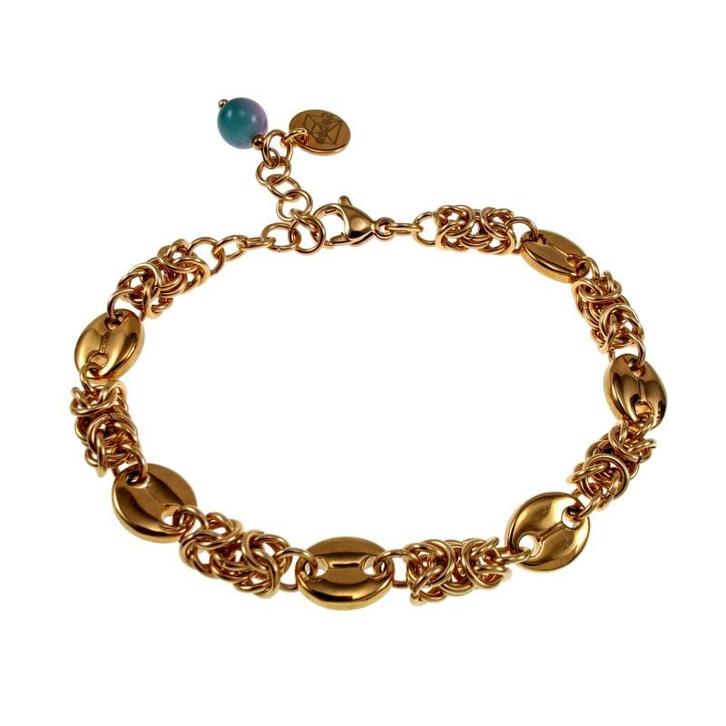 armband, Sieraden, Tassen en Uiterlijk, Armbanden, Nieuw, Staal, Goud, Met kristal, Verzenden