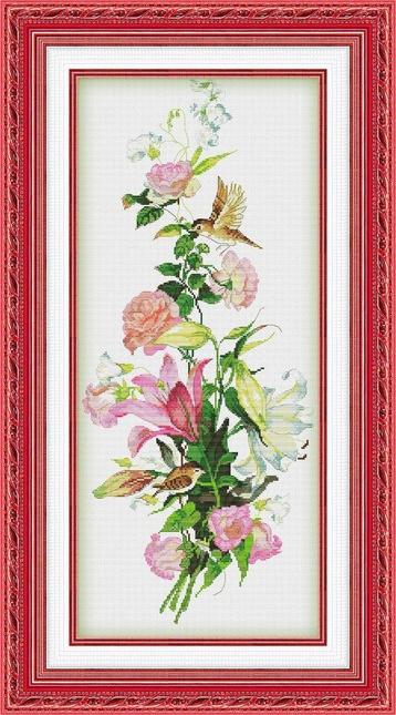 # Nieuw compleet borduurpakket; Birds and flowers # beschikbaar voor biedingen