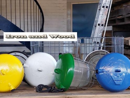 Oud industriele bully's / kooilampen / kroflampen, Huis en Inrichting, Lampen | Overige, Gebruikt, Ophalen of Verzenden