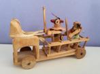 Oud houten miniatuur speelgoed paard en wagen, Antiek en Kunst, Antiek | Speelgoed, Ophalen of Verzenden