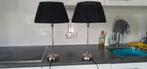 2 Schemerlampen met zwarte kap, Klassiek, Ophalen of Verzenden, Zo goed als nieuw, Metaal