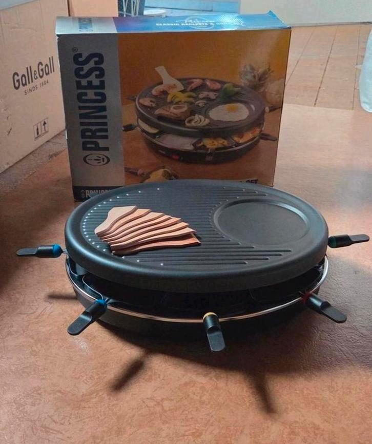 Princess Classic Raclette & Grill Set - 8 Personen!, Witgoed en Apparatuur, Gourmetstellen, Zo goed als nieuw, 8 personen of meer