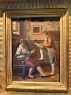 Antiek Schilderij Godding, ca 1879. Paneel 30.5 x 22.5, Antiek en Kunst, Kunst | Schilderijen | Klassiek, Ophalen
