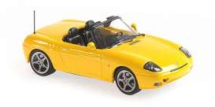Maxichamps Fiat Barchetta geel, Hobby en Vrije tijd, Modelauto's | 1:43, Nieuw, Auto, MiniChamps, Ophalen of Verzenden