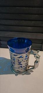 Bierglas cobalt blauw, Antiek en Kunst, Antiek | Glas en Kristal, Ophalen of Verzenden