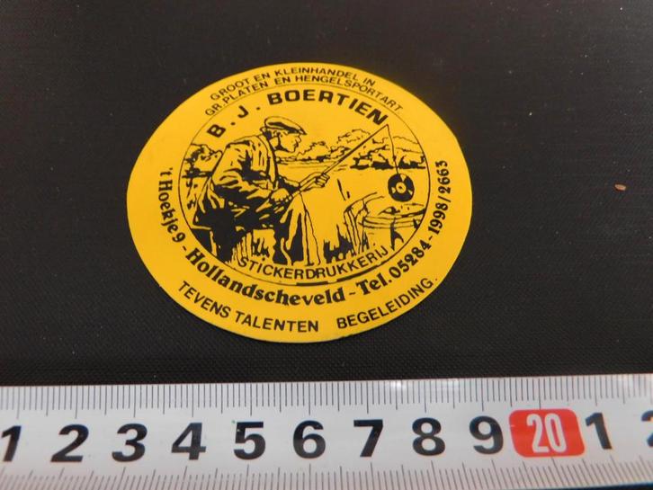 sticker hengelsport bj boertien 't hoekje hollandscheveld, Verzamelen, Stickers, Zo goed als nieuw, Ophalen