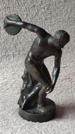 Beeldje van atleet / discuswerper in brons - H 15cm - 500 gr, Ophalen of Verzenden