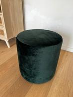 Poef groen velvet, Ophalen, Zo goed als nieuw, Rond, Minder dan 50 cm