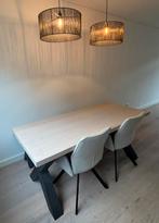Eettafel en bankje, Huis en Inrichting, Tafels | Eettafels, Ophalen, Eikenhout, 200 cm of meer, 50 tot 100 cm