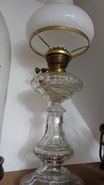 Antieke glazen olielamp, Antiek, Gebruikt, Ophalen of Verzenden, Glas