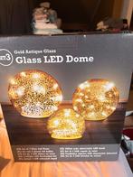 Set van 3 Glazen LED Ballen, Huis en Inrichting, Lampen | Hanglampen, Ophalen of Verzenden, Nieuw, Glas, Minder dan 50 cm