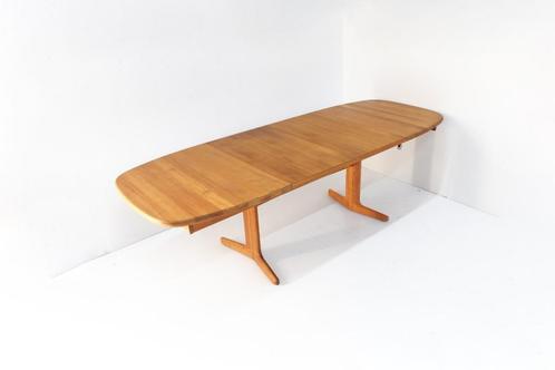 Vintage deense ovalen uitschuifbare eettafel tafel massief, Huis en Inrichting, Tafels | Eettafels, Zo goed als nieuw, 100 tot 150 cm