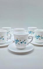 Set van 6 Arcopal France Veronica Kop en Schotel, Gebruikt, Ophalen of Verzenden, Glas, Overige stijlen