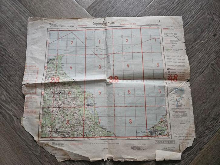 Geheime Luftwaffe kaart WOII, Verzamelen, Militaria | Tweede Wereldoorlog, Ophalen of Verzenden