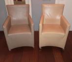 4 of 6 taupe leren stoelen / fauteuils van Bert Plantagie, Huis en Inrichting, Stoelen, Ophalen, Bruin, Leer, Zo goed als nieuw