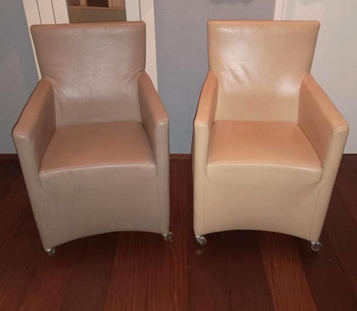 6 comfortabele leren stoelen / fauteuils van Bert Plantagie, Huis en Inrichting, Stoelen, Zo goed als nieuw, Vijf, Zes of meer stoelen