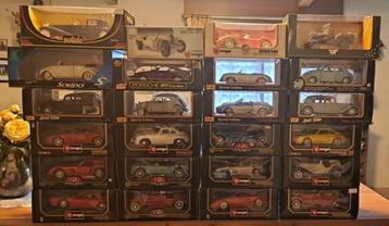 Partij 24 modellen 1/18 Porsche Ferrari Citroën VW Lancia beschikbaar voor biedingen
