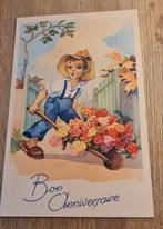 Jongen met kruiwagen vol bloemen, Verzenden, 1940 tot 1960, Ongelopen, Kinderen