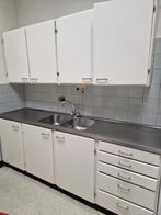 RVS Werkblad met 2 Spoelbakken - 223x56cm, Huis en Inrichting, Keuken | Complete keukens, Ophalen, Gebruikt, Wit, Overige typen