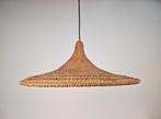 Vintage rotan trompet hanglamp bamboo heksenhoed japandi '60, Huis en Inrichting, Lampen | Hanglampen, Overige materialen, N, Ophalen of Verzenden
