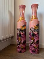 2 Hoge vazen Polly roze TS, Huis en Inrichting, Ophalen, Overige materialen, Overige kleuren, 50 tot 75 cm